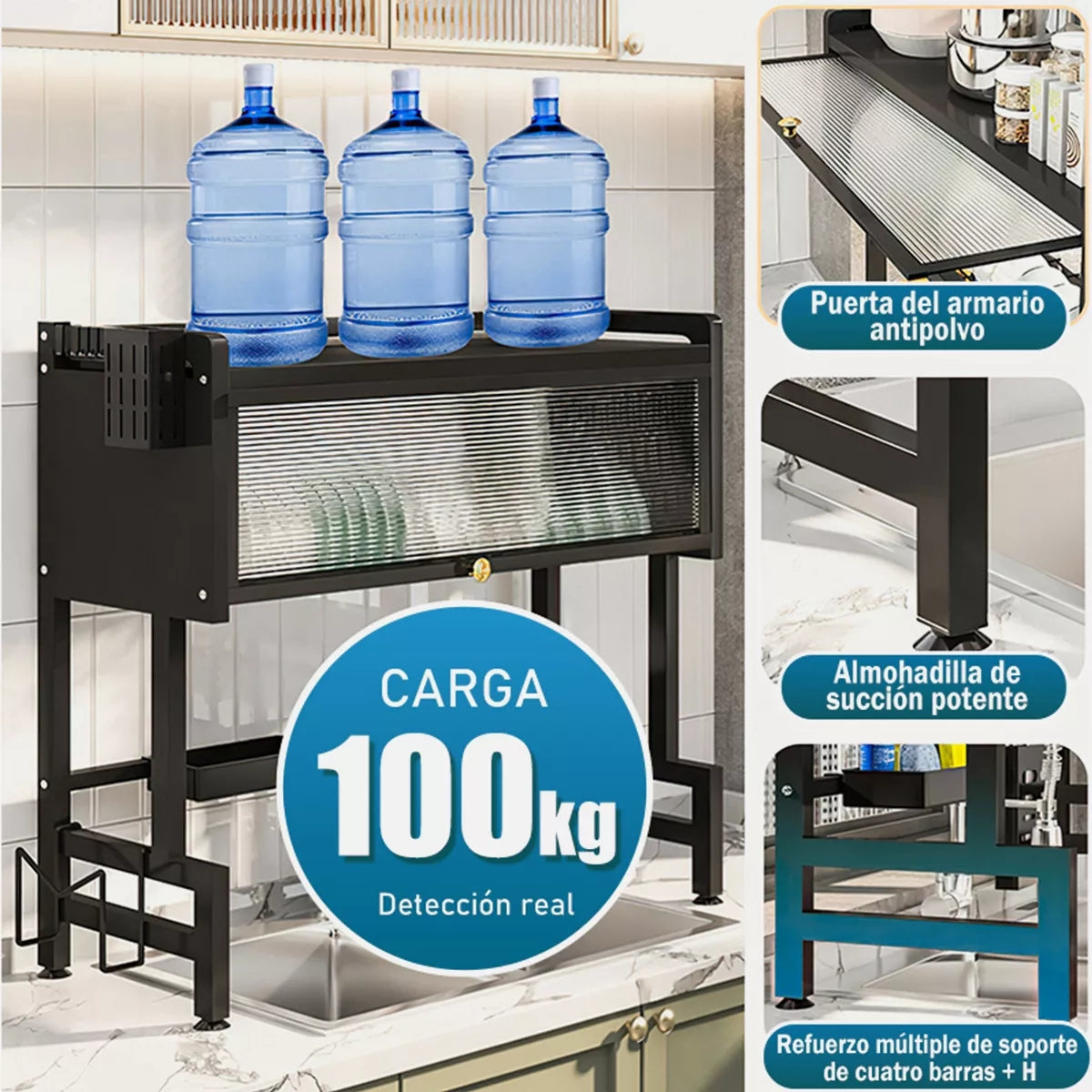 Escurridor Organizador de Platos con Gabinete
